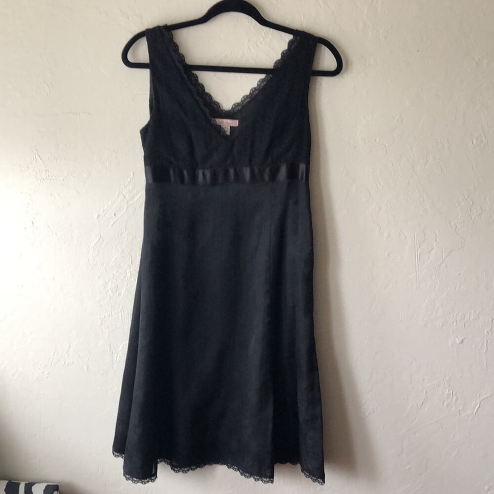 Little Black A-line Dress with Lace Trim